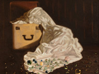 Donoso Donoso, Serie Velos, óleo sobre tela, 140 x 104 cm.